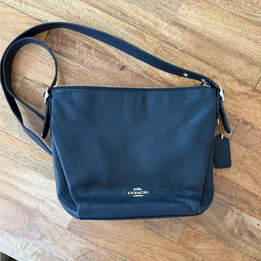 Coach Black Leather Crossbody / Shoulder Bag - Danny Duffel (like new)